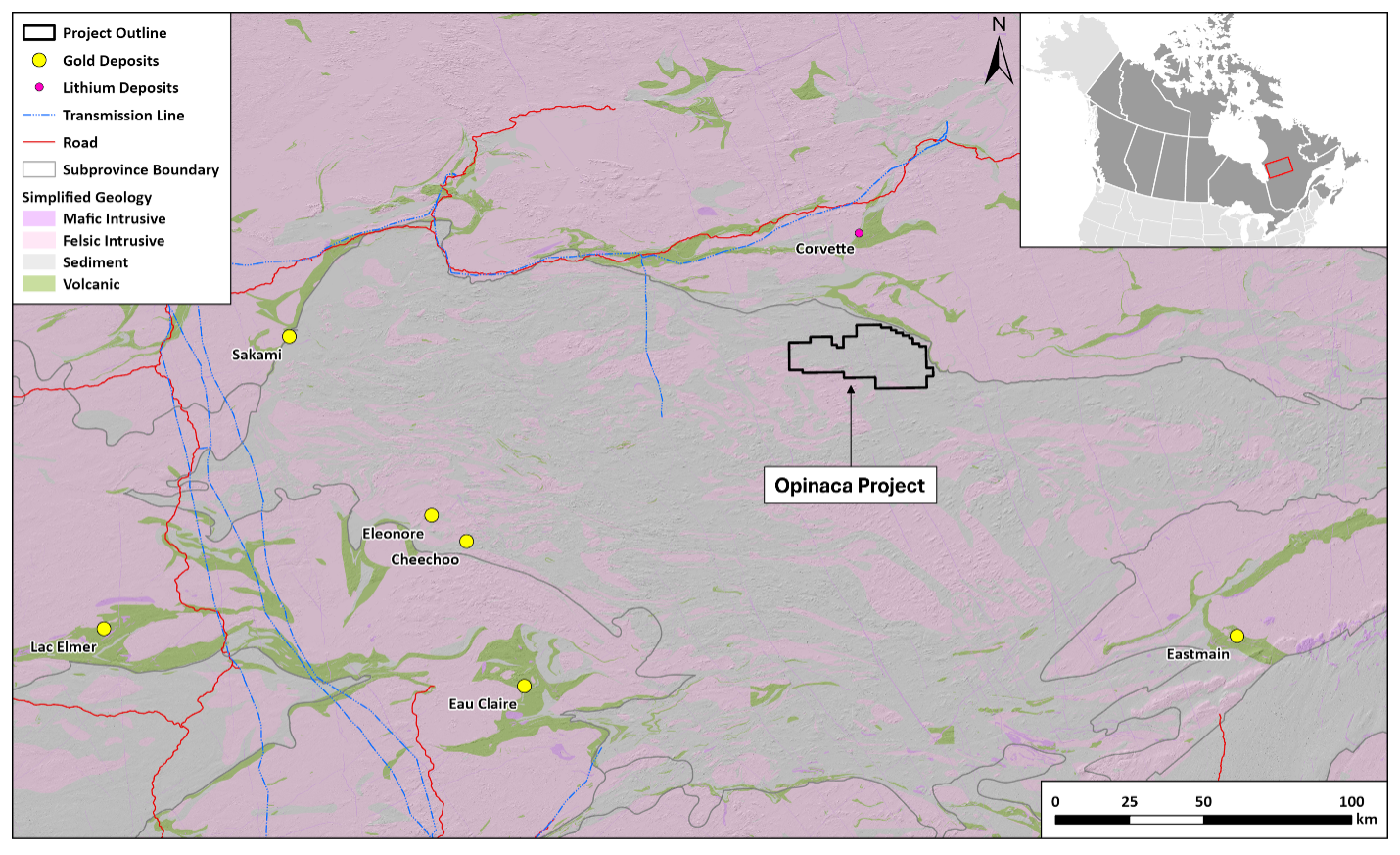 Figure 3. Opinaca Project location