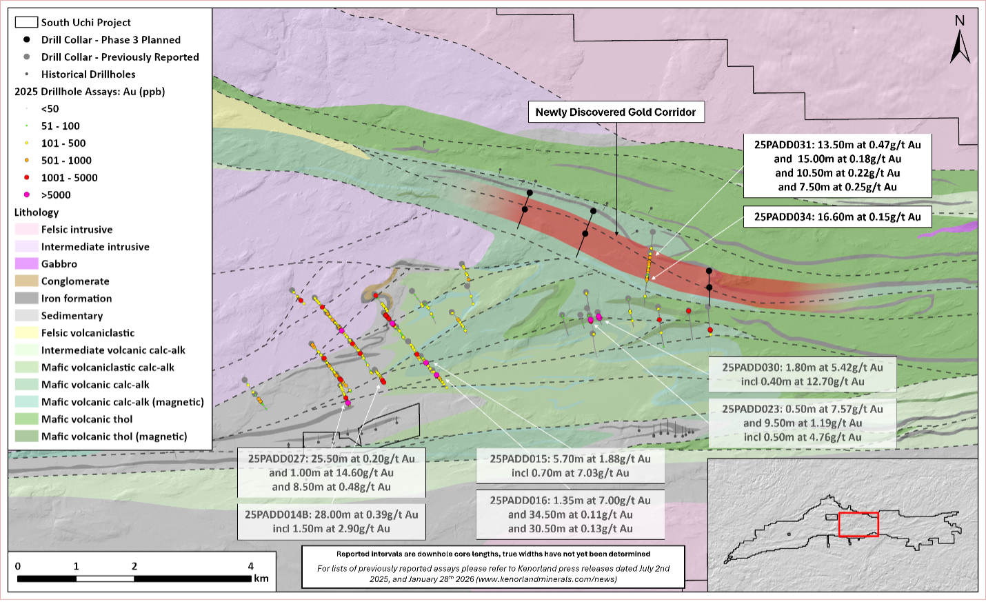 Figure 1. Plan map of Papaonga target area with planned Phase 3 drill hole locations